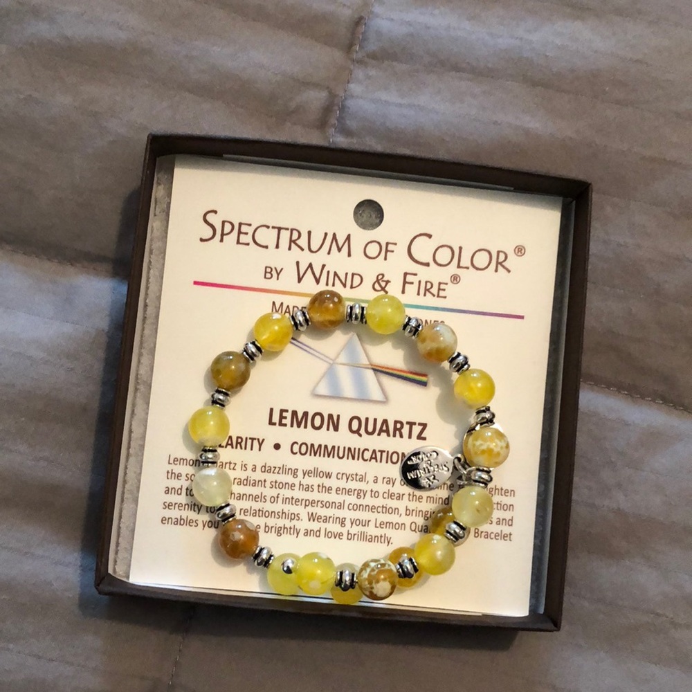 Lemon quartz beaded bracelet